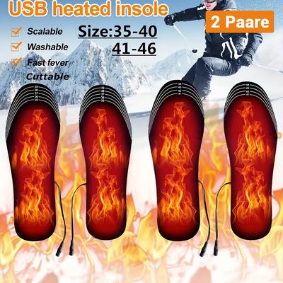 TEMU 2 Beheizbare Einlegesohlen Usb Thermosohlen Schuhheizung