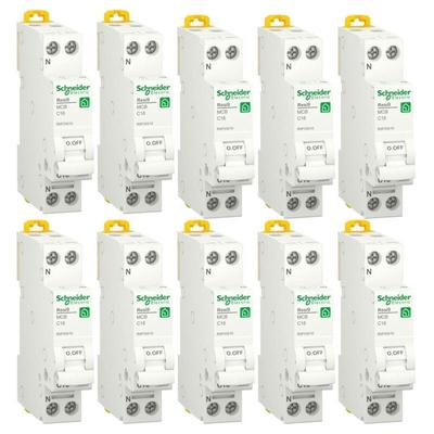 Schneider - 1 Modul Leitungsschutzschalter Kit 16A 1P+N 4.5KA c R9P35616 Image
