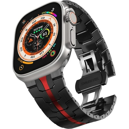 Titanium Band Compatible with Apple Watch Ultra 2 Strap 49mm 45mm 44mm 42mm Metal Strap for iWatch Ultra SE Series 9 8 7 6 5 4 3 2 1 SE 2 Replacement Wristband for Men with Tool.
