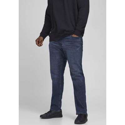 Slim-fit-Jeans "GLENN ORIGINAL", Herren, Gr. 46, Länge 34, blau (denim, blau), Denim/Jeans, Obermaterial: 70% Baumwolle, 28% Polyester, 2% Elasthan, JACK & JONES PLUSSIZE, unifarben, Abriebeffekte, modisch, schmal knöchellang, Jeans, Bis Weite 48 Image