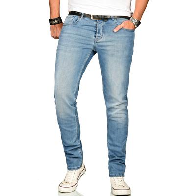 Stretch-Jeans ALESSANDRO SALVARINI "ASAngelo", Herren, Gr. W36 L32, Länge 32, blau (as, 171, blau washed), Obermaterial: 98% Baumwolle, 2% Elasthan, regular fit, Jeans, Angenehme Passform durch vorhandenen Elasthan Anteil Image