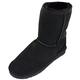 SNUGRUGS Ladies Genuine Sheepskin Mid Calf Short Boot Black - 7 UK