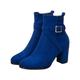 Glitter Ankle Boots Pearl Bow Trim Inner Heightening Fashion Mid Boots Suede Knee High Boots Womens (Blue, 6.5)