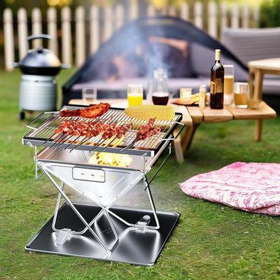 Portable Stainless Steel Wood Burning Grill and Fire Pit