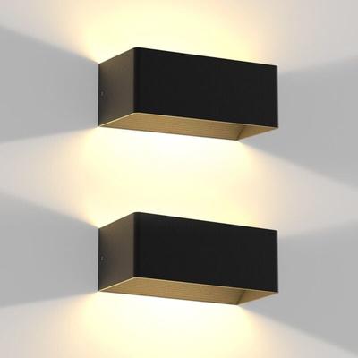 Gbly - led Wandleuchte Innen Wandlampe - 2ER Wandbeleuchtung Schwarz 5W Wandstrahler Up Down Image