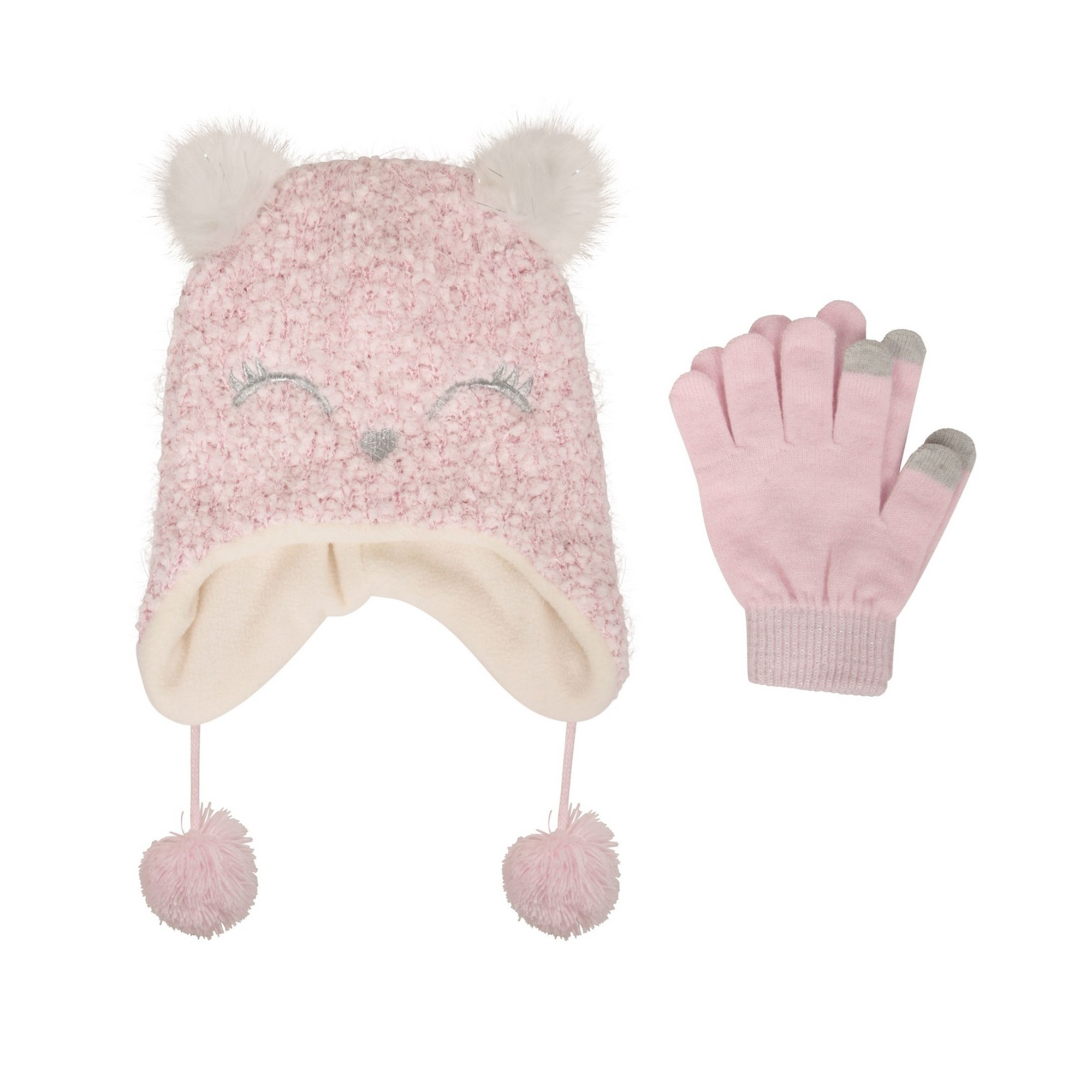 Mountain Warehouse - "Cosy Trapper" Hut- und Handschuh-Set für Kinder (Pink) Image