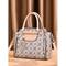 elegante Damenhandtasche aus Kunstleder mit roten Akzenten und Blattgold-Anhänger – Designer-inspirierte Umhängetasche mit verstellbarem Riemen