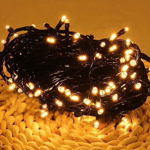 10M 100 LEDs Lichterkette 5V USB betrieben Lichterkette Warmweiß Weiß Blau wasserdicht für Zuhause Garten Hofdekoration USB UK EU US 1 Set Image