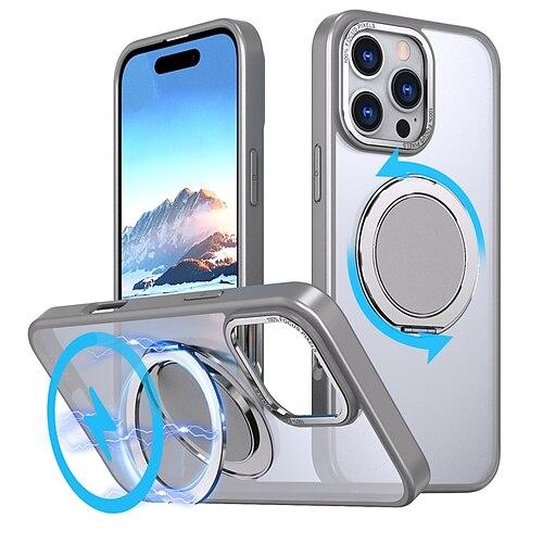 Handy Hülle Handyhüllen Für iPhone 15 14 Pro Max Plus 13 12 11 Pro Max Rückseite Mit Ständer Magnetisch Unterstützt kabelloses Laden Retro TPU PC