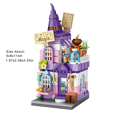 Magisches Haus Mini-Baustein-Spielzeug - Archäologische und nautisch inspirierte Miniaturhausmodelle für kreatives Spielen und Lernen Weihnachtsgeschenk Image