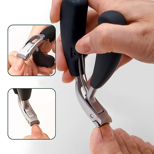 1 Stück professioneller Nagelknipser G31, robust, mit breiter Backenöffnung, spritzwassergeschützt, schräger Zehennagelknipser, Trimmer, langer Griff aus Edelstahl für Männer und Senioren
