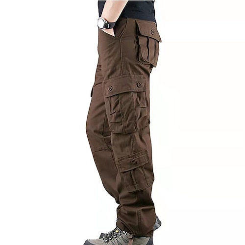 Herren Outdoorhosen Cargohosen Wanderhosen Militär Tarnung Frühling Herbst Außen Normale Passform Wasserdicht Schnelltrocknend Atmungsaktiv Hosen Waldgrün SchwarzGrau Baumwolle Jagd Klettern Camping Image