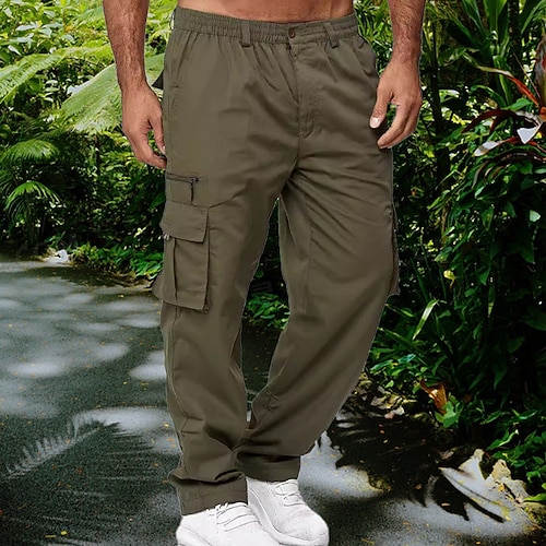 Herren Outdoorhosen Cargohosen Wanderhosen Militär Frühling Herbst Außen Normale Passform Wasserdicht Schnelltrocknend Atmungsaktiv Hosen Schwarz Armeegrün Jagd Klettern Camping / Wandern Image