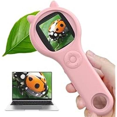 Microscope for Kids Portable Handheld Magnifying Glass for Kids Mini Digital Microscope for Kids Educational Science Toys STEM