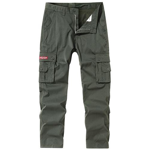 Men's Cargo Pants Trousers Buttons Multi Pocket Plain Quick Dry Moisture Wicking Full Length Outdoor Daily Camping Hiking Fashion Classic Black Army Green