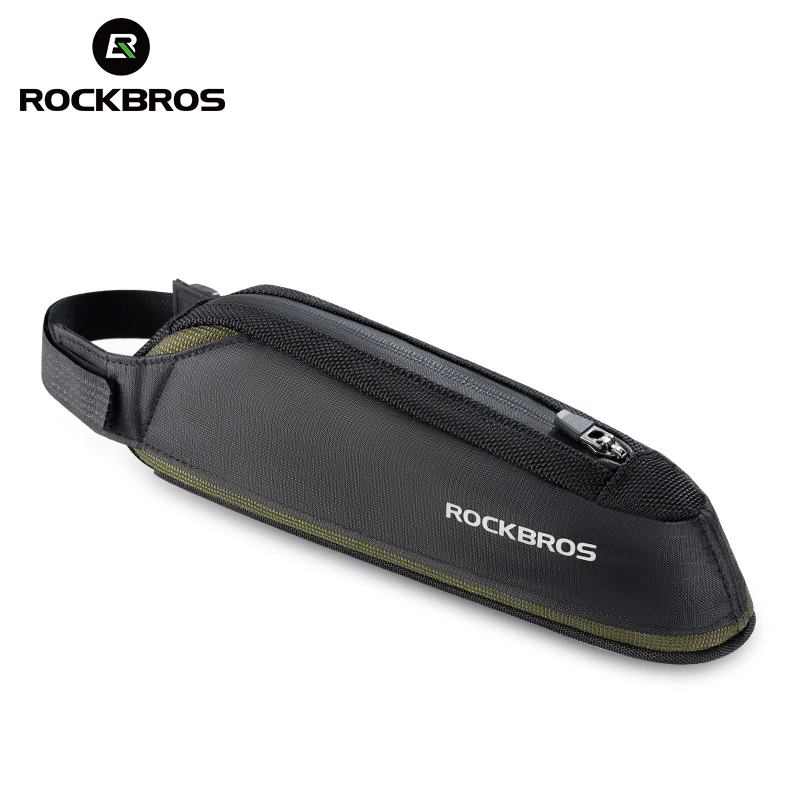 ROCKBROS Fahrradtasche, tragbare Fahrrad-Überrohr-Rahmentasche, Nylon, MTB, Straßentelefon, Werkzeugtasche, reflektierend, ultraleicht, Fahrradtasche, Zubehör Image