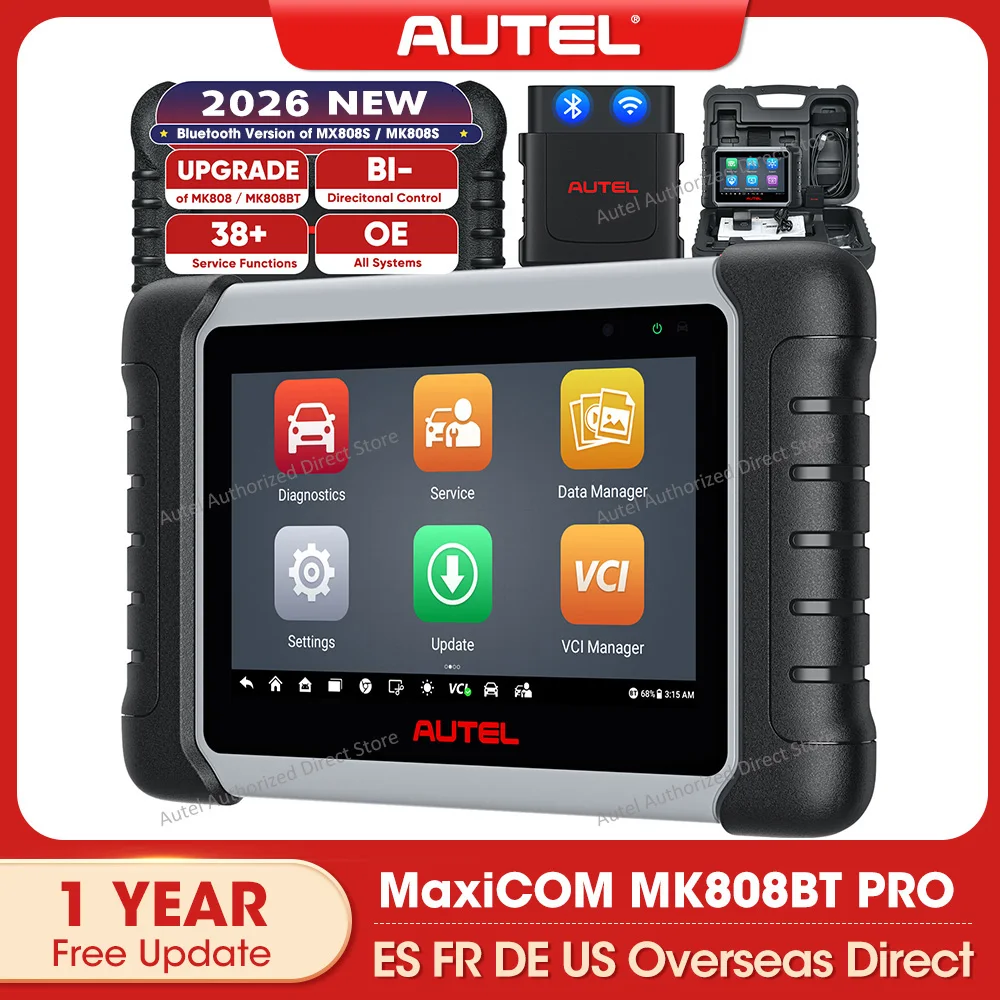 Autel MaxiCOM MK808BT PRO OBD2 Scanner Auto Diagnose Scan Tool Bluetooth Automotivo Scanner OBD2 Code Reader PK MK808KBT MK808S Image