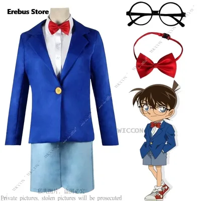 Kaito Kiddo Cosplay Kostüm Edokawa Konan Hattori Heiji Hut Brille Schuhe Schuluniform Schuljunge Image