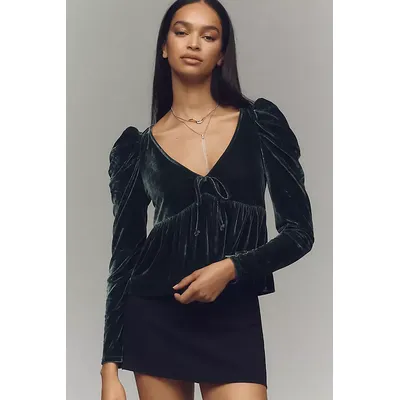 Maeve Velvet Babydoll Top