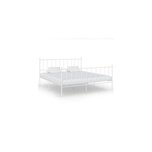 vidaXL Bett Weiß Metall 140x200 cm