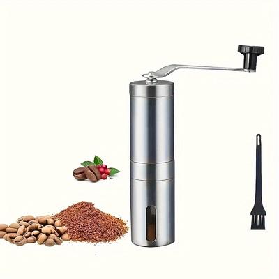 TEMU 1pc Stainless Steel Grinder With Ceramic Burr - Portable Hand , , Drip, Espresso, Easy-to-use Manual Grinding Mechanism, Effortlessly Coffee