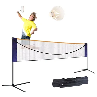 Badminton Net Set 20ft Portable Tennis Net Pickleball and Volleyball Net +Pole