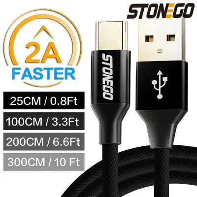 STONEG0 Micro USB Cable 2A Nylon Fast Charge USB Data Cable for Samsung Xiaomi Mobile Phone USB