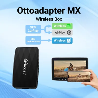 OTTOCAST Ottoadapter MX 3 in1 Wireless CarPlay Android Auto Adapter AirPlay Screen mirroring Car