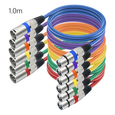 6Pcs XLR Male To Female Mic Cable Multi Colored XLR Male To Female Microphone AUX Cord for Mic Mixer