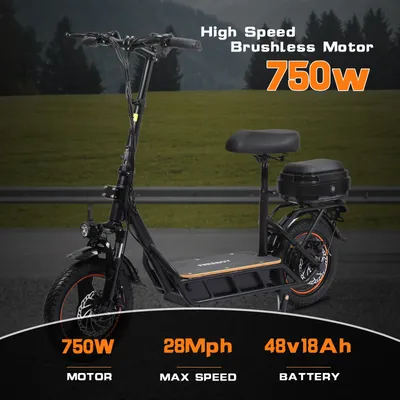 14" Electric Scooter Up to 32 Miles Range, 750W Motor & 28 MPH Portable Folding Electric Scooter for