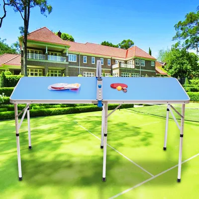 Foldable Table Tennis Table Ping Pong Table W/ 2 Paddles &3 Balls Outdoor Indoor Table Tennis Set