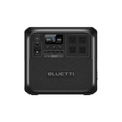 [US Plug] BLUETTI AC180 Solar Power Station, 1152Wh LiFePO4 Battery Backup 1800W AC Outlets, For