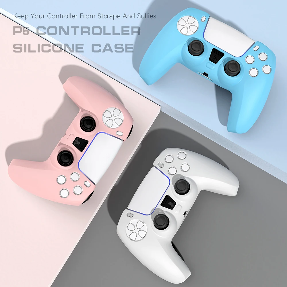 Für PS5 Silikon Soft Cover Fall Komfortable Hand Gefühl Controller Halter Haut Shell Schutz Für Playstation 5 Gamepad Fall Image