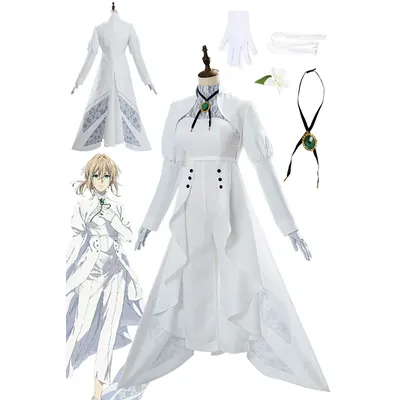 Violett cosplay anime violett evergarden kostüm halskette set halloween karneval anzug für verkleidung damen frauen erwachsene Image
