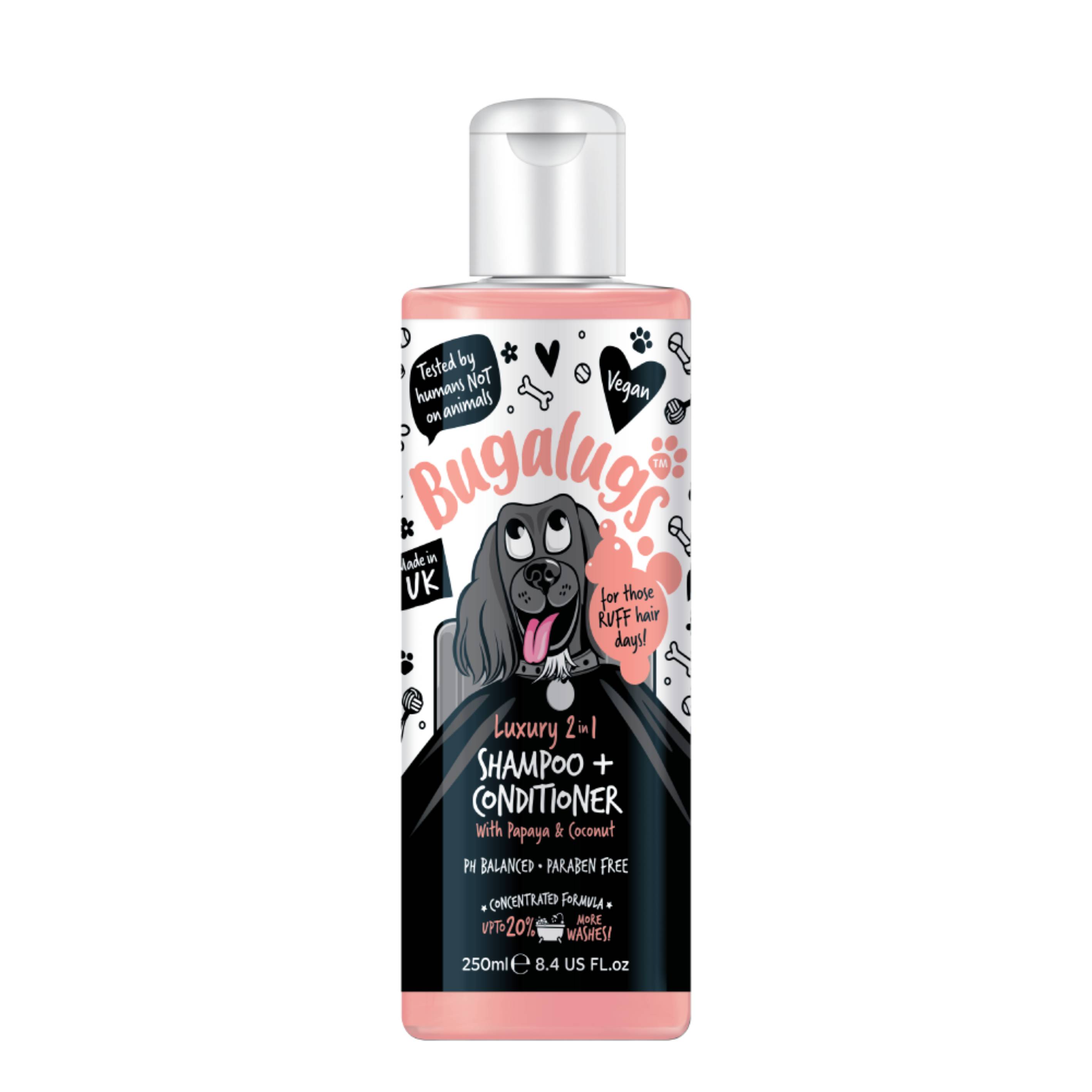 250ml 2 in 1 Papaya and Coconut Bugalugs Dog Shampoo