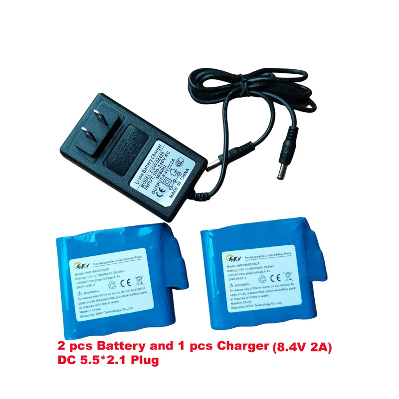 18650 2S 2P 7,4 V 4400mAh Lithium-Wiederaufladbare Beheizten Batterie mit 8,4 V Ladegerät Für Beheizte Mäntel Gürtel handschuh Batterie Image