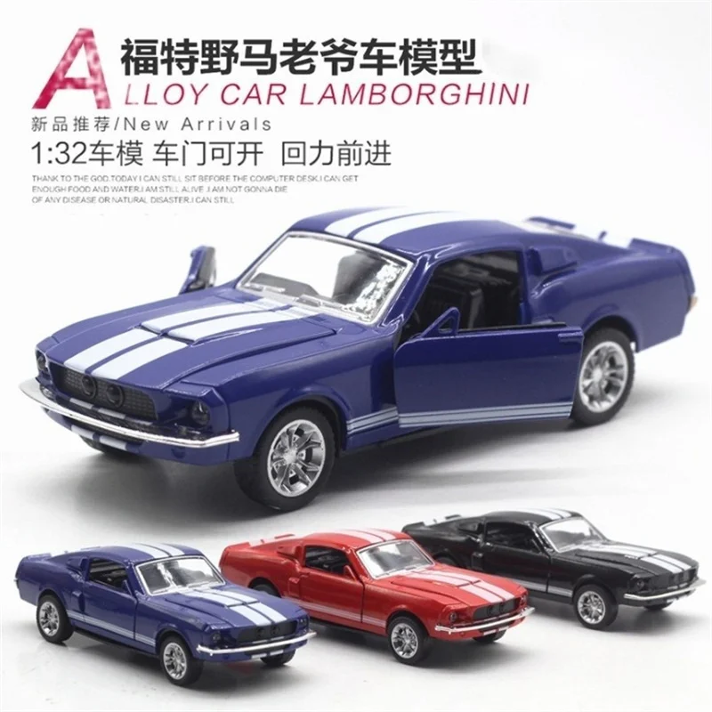 1:32 Legierung Diecast Mustang GT Classic Vintage Auto Modell Zurückziehen Auto Miniatur Fahrzeug Replik Für Sammlung Geschenk für Kind