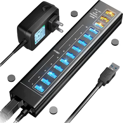 13 Stück Port USB Hub 3,0 Aluminium ein 3 0 Multi-Hub Splitter Konzentrator Mehrfach-Verlängerung Image