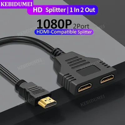 1 In 2 Out HMDI Kabel 2 Dual Port HDMI Adapter Splitter 1080P Y Splitter Adapter für LCD TV Box Ps3 Image