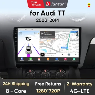 Junsun Android13 Qualcomm 8 Core Wireless CarPlay for Apple Android Car Radio For Audi TT MK2 8J 2006-2014 Autoradio GPS FM RDS