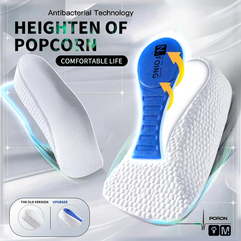 Memory Foam Höhe Erhöhen Einlegesohlen für Männer Frauen Schuhe Flache Füße Arch Support Orthopädische Einlegesohlen Turnschuhe Ferse Lift Schuh Pads Image