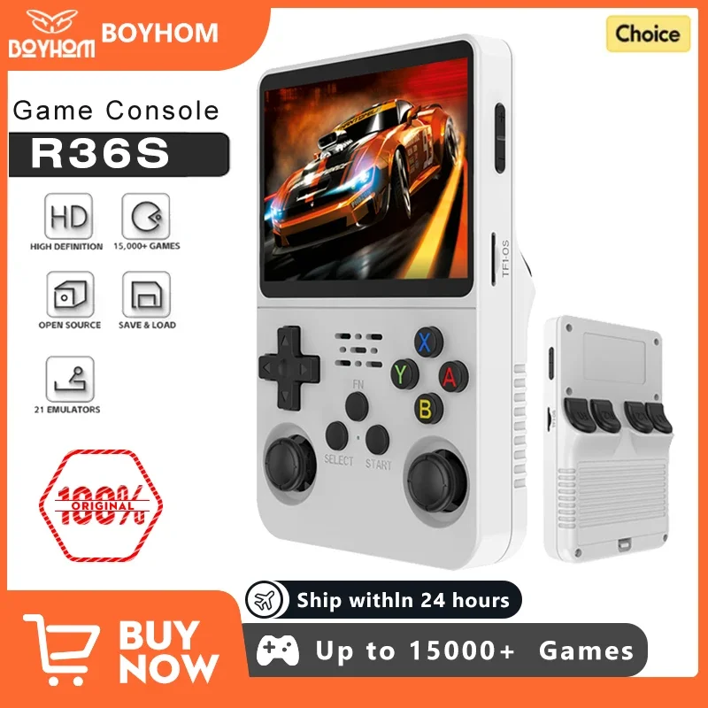 Open Source R36s Retro Handheld Videospiel konsole Linux-System 3,5 Zoll IP-Bildschirm tragbare Tasche Video-Player 64GB 128g Spiele
