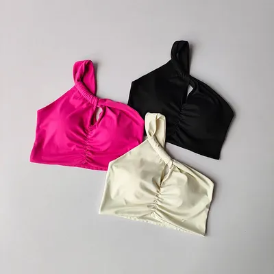 2024 neue Frauen Yoga Bh Einzigartige Eine Schulter Mode Sport Bhs Yoga Top Weste Yoga Gym im freien sport Laufen Fitness unterwäsche