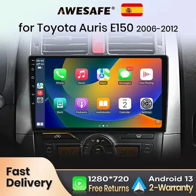 AWESAFE Wireless CarPlay for Apple Android 13 Auto Radio for Toyota Auris E150 2006-2012 Multimedia Screen Stereo GPS RDS DSP