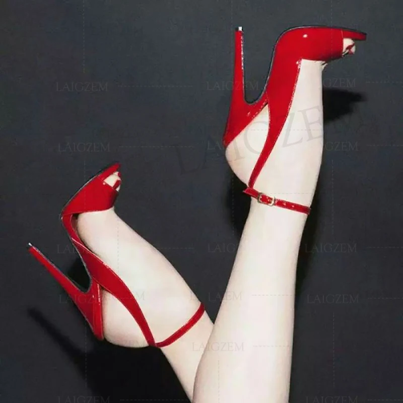 BERZIMER Sexy Slingback Heels Peep Toe Ankle Strap Frau Sandalen Alias Zapato Pumpen Schuhe Frau Chaussure Big Größe 34 47 52