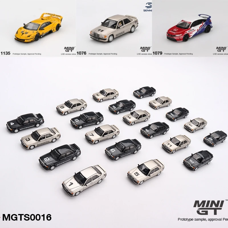 MINI GT 1:64 190E Senna 1984 20-Fahrzeuge-Set TYPE R 2024 LB-Silhouette WORKS MURCIELAGO Evo Druckguss-Modellauto Image