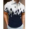 Stampa geometrica Disegni di abbigliamento da uomo T-shirt da uomo Risvolto Manica corta Tee Polo T-shirt Uomo Abbigliamento da uomo semplice 2024 Top