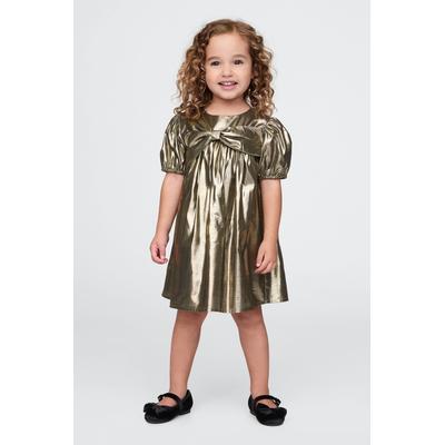 Gap Girls Gold Metallic Bow Dress (6mths-5yrs) - Gold
