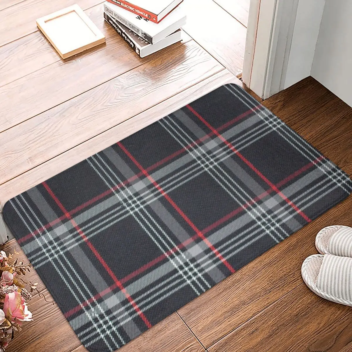 GTI Tartan Polyester Doormat Rug Carpet Mat Footpad Non-slip Water Oil Proof Entrance Floor Mat for Kitchen Bedroom Balcony