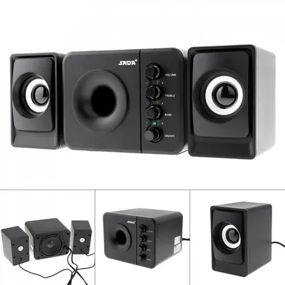 New D-205 USB2.0 Subwoofer Computer Speaker with 3.5mm Audio Plug and USB Power Plug for Desktop PC